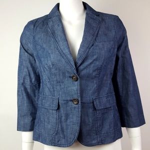 Talbots Blue Chambray Jacket Size 4
